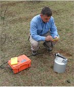 Measurement of Carbon Dioxide (CO2) flux from the soil into the atmosphere (Copyright: British Geological Survey, NERC 2015)