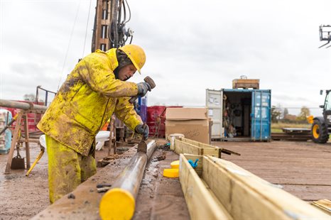 Coring a borehole at the GeoEnergy Test Bed