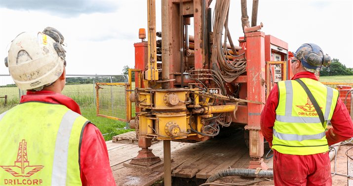 Drilling a borehole at the GeoEnergy Test Bed